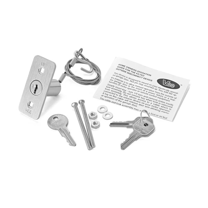 D25 / DEVEROUILLAGE EXTERIEUR POUR PORTE DE GARAGE CABLE 150 CM